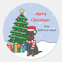 Beauceron and Christmas Tree Sticker