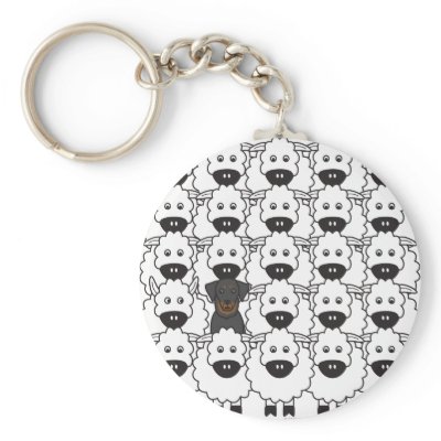 Beauceron in the Sheep Key Chains by khocker