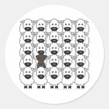 Beauceron in the Sheep Round Sticker