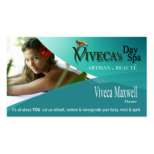 Beauté Salon Day Spa Massage Therapy Aromatherapy Business Card Template