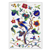 Beautful Jacobean Bird of Paradise Embroidery