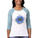 Beautful Nigella flower on a long sleeve shirt