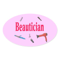 Beautician Oval Sticker