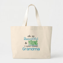 Beautiful and Young Grandma Canvas Bags