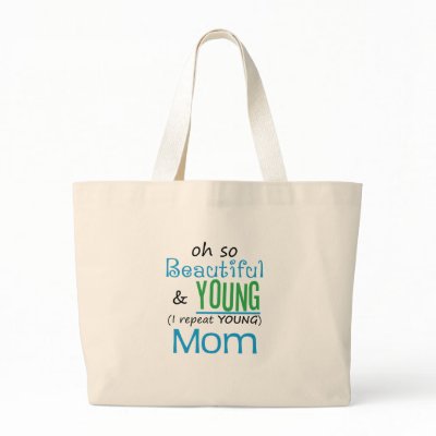 Beautiful and Young Mum Canvas Bags by MotherandFatherGifts