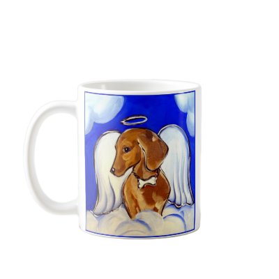 "Beautiful Angel Dachshund Mugs" by Art_by_Joanne