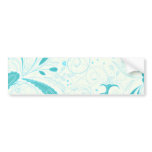 Beautiful aqua blue floral wedding gift bumper stickers