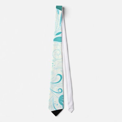 Beautiful aqua blue floral wedding gift neckwear by vectortopia