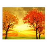 Beautiful autumn scenery postcard