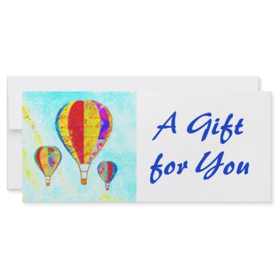 Beautiful Balloons Gift Certificate template Rack Cards by jan4insight