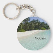 Beautiful beach in maldives keychains
