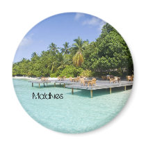 Beautiful beach in maldives refrigerator magnets