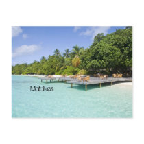 Beautiful beach in maldives postcards