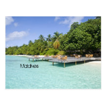 Beautiful beach in maldives postcards