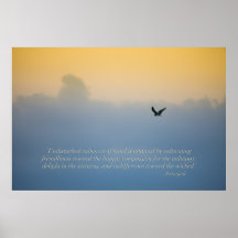 Beautiful bird in clouds with spiritual quote print