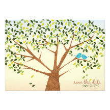 Beautiful Bird Tree Save the Date Personalised Invites