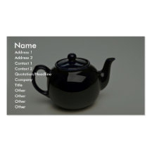 Beautiful black coloured teapot business card