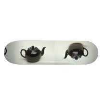 Beautiful black coloured teapot skateboard deck