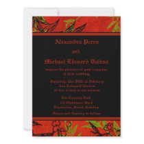 Beautiful Blooms Red Custom Invitations