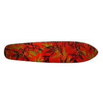 Beautiful Blooms Red Skateboard Deck