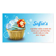 beautiful blue cupcake business cards