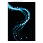Beautiful blue glowing lines greeting cards