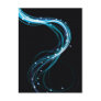 Beautiful blue glowing lines post card