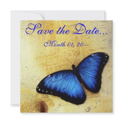 Beautiful Blue Morpho Butterfly Announcements by Butterfly_n_Flowers