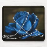 beautiful blue rose and diamonds mousepads