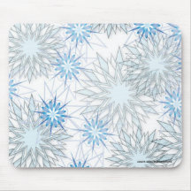 Beautiful Blue Snowflakes Abstract Pattern Mousepad
