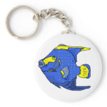 Beautiful Blue Tropical Parrot Fish Key Chains