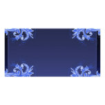 Beautiful bluish floral wedding gift photo card