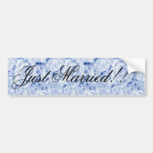 Beautiful Bride in Blue, Rose Bouquet, template Bumper Stickers