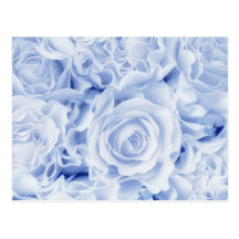Beautiful Bride in Blue, Rose Bouquet, template Post Cards
