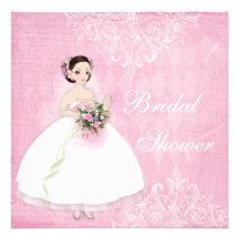 Beautiful Bride Pink Shabby Chic Bridal Shower Custom Announcements