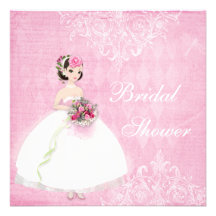 Beautiful Bride Pink Shabby Chic Bridal Shower Invite