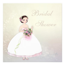 Beautiful Bride Romantic Hearts Bridal Shower Custom Invitations