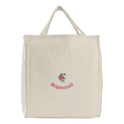 Beautiful Bridesmaid Tote Embroidered Bag by Stitchbaby