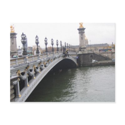 Beautiful Bridge in Paris, France Post Cards by missjae82