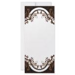 Beautiful Brown Swirls around White design Personalized Rack Card