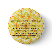 Beautiful Buddhist Quote with Vibrant Mandela Pinback Button