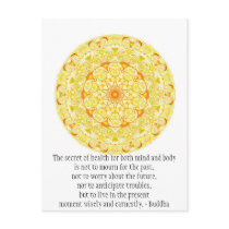 Beautiful Buddhist Quote with Vibrant Mandela Post Card