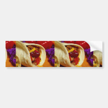 Beautiful Burrito recipe for food lovers Bumper Stickers