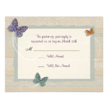 Beautiful Butterfly Wedding Matching RSVP Personalized Announcement