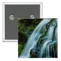 Beautiful Cascade Waterfall Pinback Button