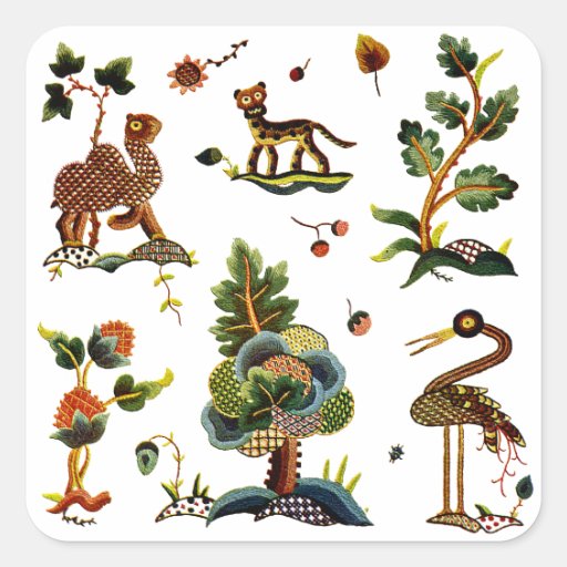 Beautiful Castlemaine Jacobean Embroidery Stickers