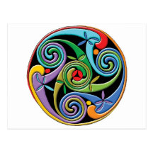 Beautiful Celtic Mandala with Colourful Swirls Post Card