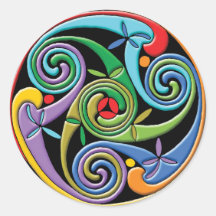 Beautiful Celtic Mandala with Colourful Swirls Sticker