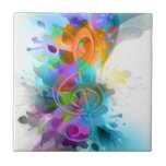 Beautiful colourful and cool splatter music note ceramic tile