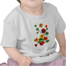 Beautiful Colourful Embroidered Nasturtiums Tees